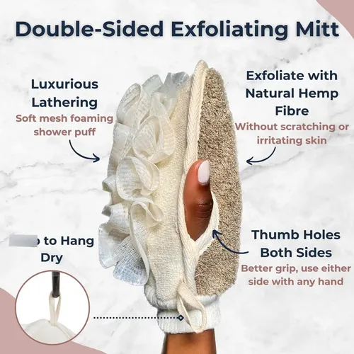 Guante Exfoliante Doble Cara Para Ducha Cuidado De La Piel