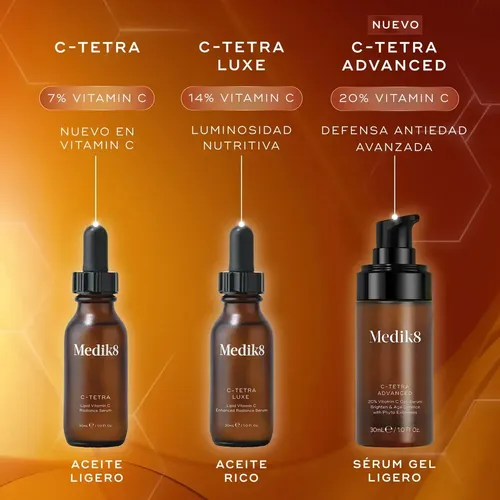 Sérum Medik8 C-Tetra Luxe con Vitamina C para una Piel Luminosa 30 mL
