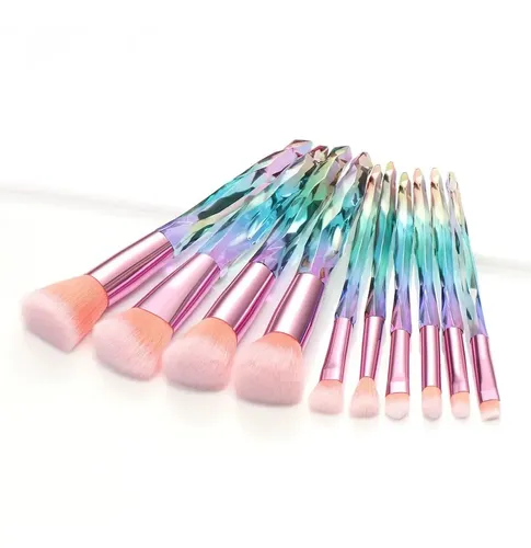 Set Kit 10 Brochas Maquillaje Tornasolados C/estuche Daikon