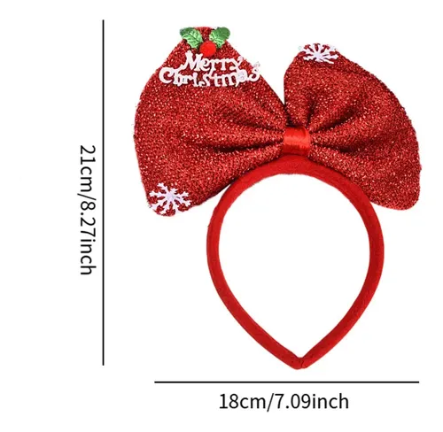 Halloween Diadema Navideña Con Lazo Rojo Para Mujer,