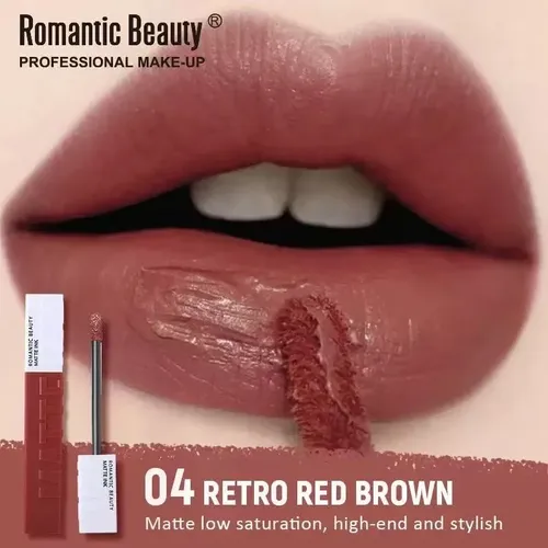 Labial Líquido Romantic Beauty Matte Ink Tinta Larga Duració