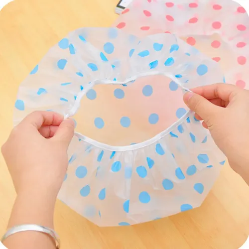 C Gorros Ducha Elásticos Reutilizables Con Puntos Gruesos –