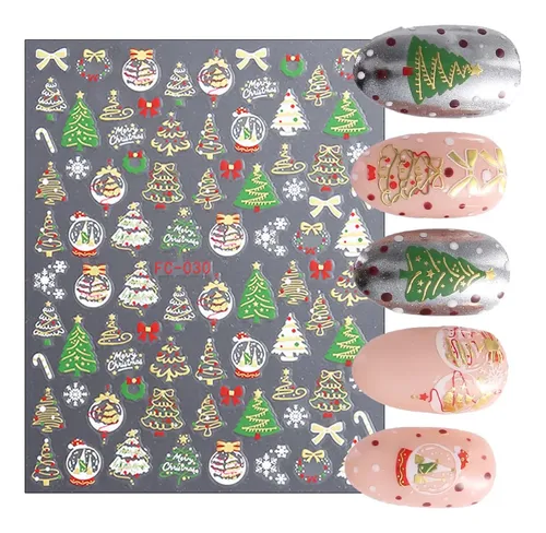 Pegatinas Navideñas Para Decoración De Uñas Wfbbkp Con Forma