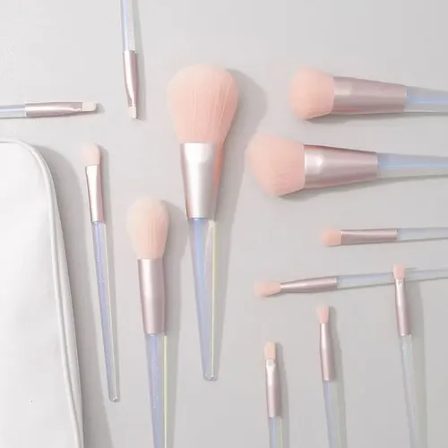 12 Brochas De Maquillaje De Cristal Para Artistas Profesiona