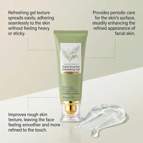 Gel Exfoliante Triple Enzimático, Removedor Suave De Piel Mu