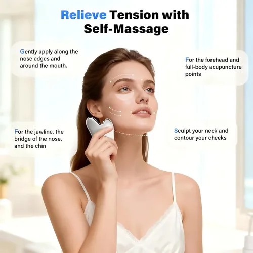 Kit 5 Herramientas Gua Sha Metal Marrón Para Masajes