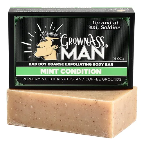 Barra Corporal Grown Ass Man Co. Exfoliante Grueso De Menta