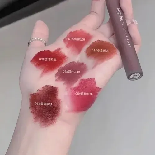 Set X6 Labial Crystal Matte Velvet Moist Lip Glaze Gege Bear Set X6 Labiales