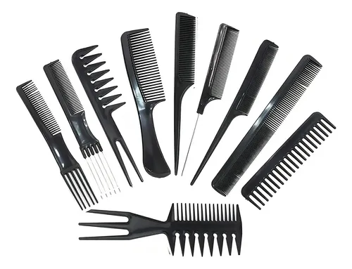 Set De 10 Pinzas Para El Cabello, Peines Profesionales, Barb