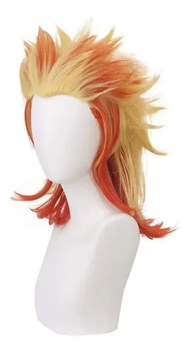 Jf– Demon Slayer Rengoku Kyoujurou Cosplay Peluca Corto
