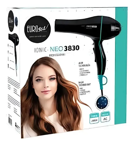 Secador De Pelo Profesional Eurostil Neo 3830 Ionico 2 Vel Negro