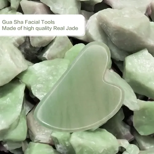 Herramientas Faciales Gua Sha Fuiyoocen, Jade Natural, Guash