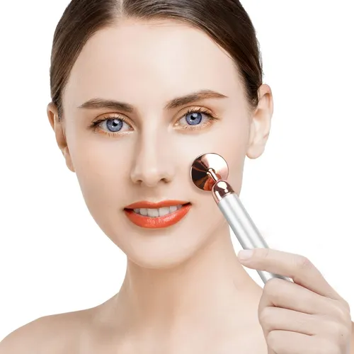 Rodillo Facial Eléctrico 3d Masajeador Jade Rosa