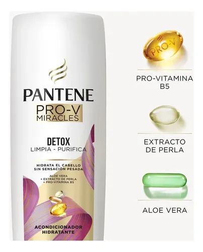 Acondicionador Hidratante Pantene Pro-v Miracles Detox Limpia – Purifica 700 Ml