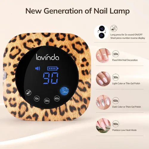 Lámpara Led Uv Lavinda 54w Inalámbrica Leopardo 4