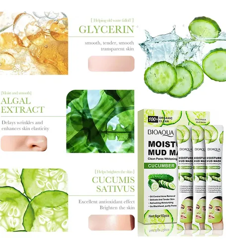 Mascarilla Facial Bioaqua De Barro 8 G X10