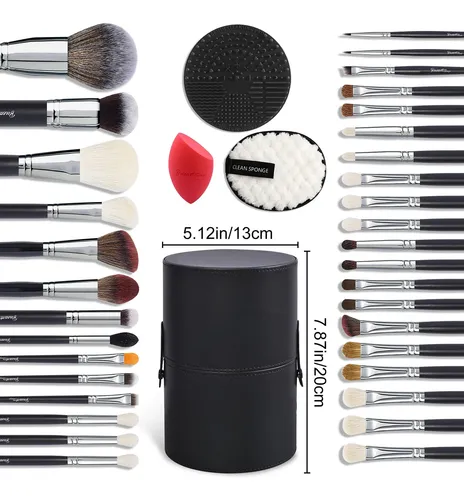 Set 34 Brochas Maquillaje Profesional Bueart Design Negro