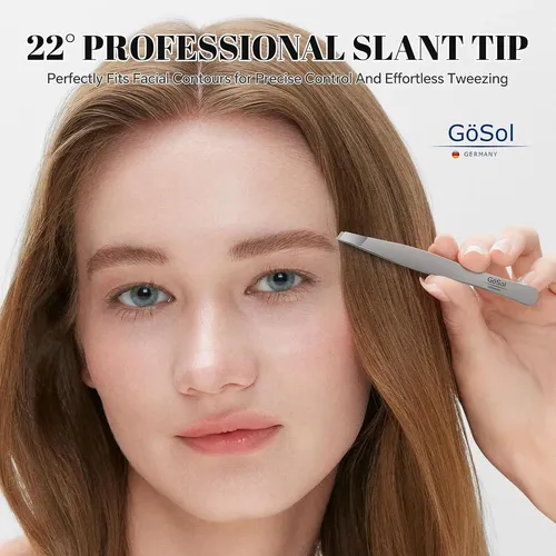 Tijeras/pinzas Para Cejas Inclinadas Gösol Profesional 0.2