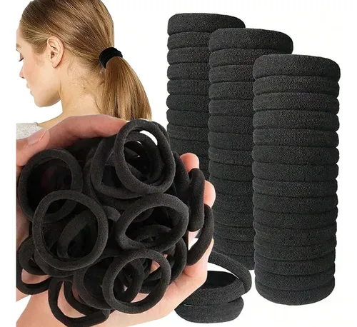 500pcs Elasticsolid Black Hair Ties Daily Hair Accessories Negro