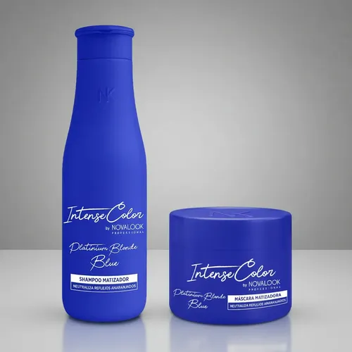 Matizador Shampoo 375ml Azul+ Mascara 250 Ml Novalook Fact.a