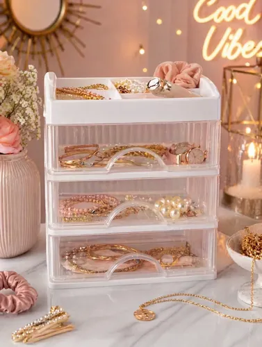 Organizador De Maquillaje 3 Cajones Multiuso Hogar Cosmetico