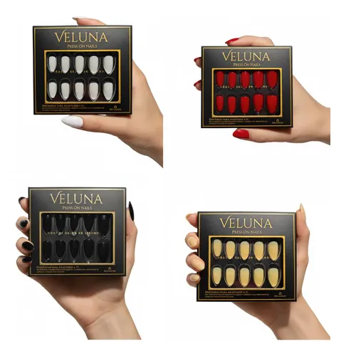 Uñas Press On Veluna Soft Gel Almendras Cortas 30u