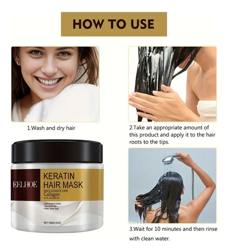 Mascarilla Keratina Aceite Colágeno Hidratante Cabello