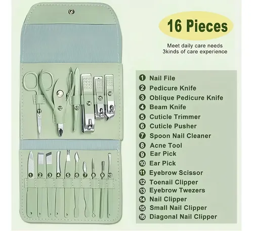 Yjp Set 16 En 1 De Manicure Y Pedicure Con Estuche Xx