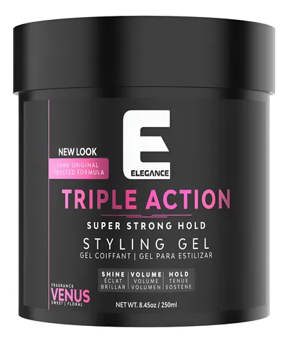 Gel Para El Cabello Elegance De Triple Acción, Fijación Supe