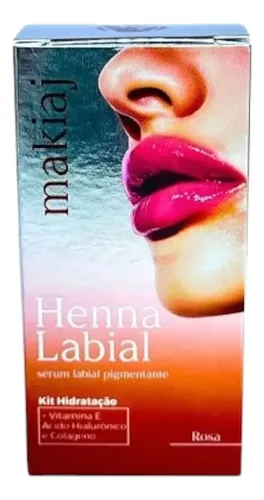 Henna Labial Makiaj Color Pink Lip Rosa Larga Duración Brillante