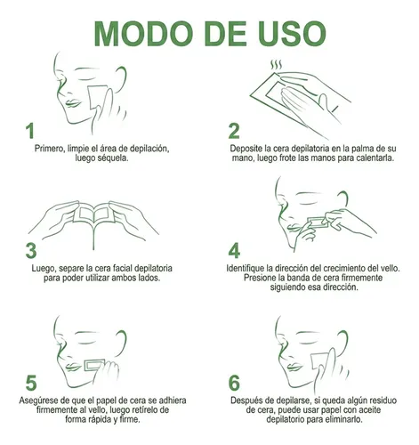 Tiras Depilatorias Faciales Aloe Vera Caja 30 Unidades Piel