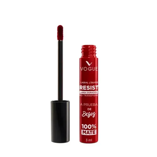 Labial Líquido Vogue Cosméticos Mate Resist A Prueba Besos