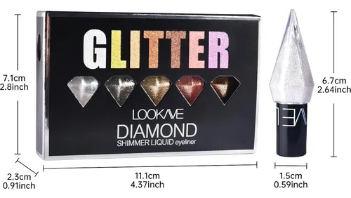 Delineador Líquido Con Purpurina 5 Colores Bonnie Choice