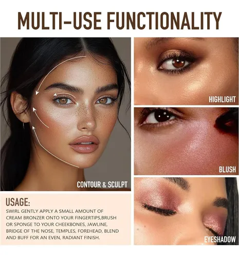 Paleta Crema Contorno Rubor Iluminador Ucanbe Sunkissed