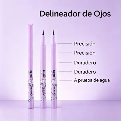 Delineador Líquido Negro Resistente Al Agua, Larga Duración