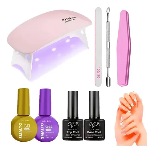 Kit Inicial Esmaltes Gel Semipermanentes Cabina Uv Sunmini