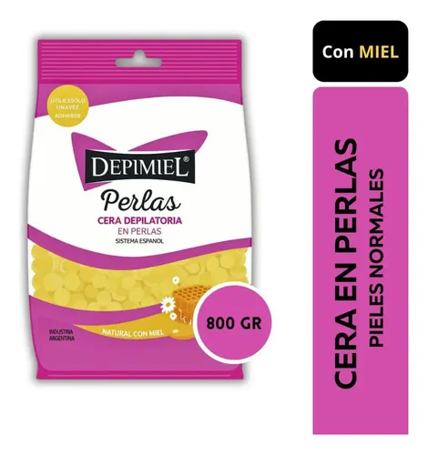 Cera Depilatoria Sistema Español Perlas Natural Vegetal Depimiel x800gr Pieles Normales