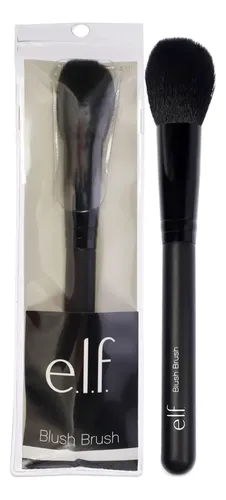 Brocha de rostro E.L.F. Cosmetics sintética para colorete color negro