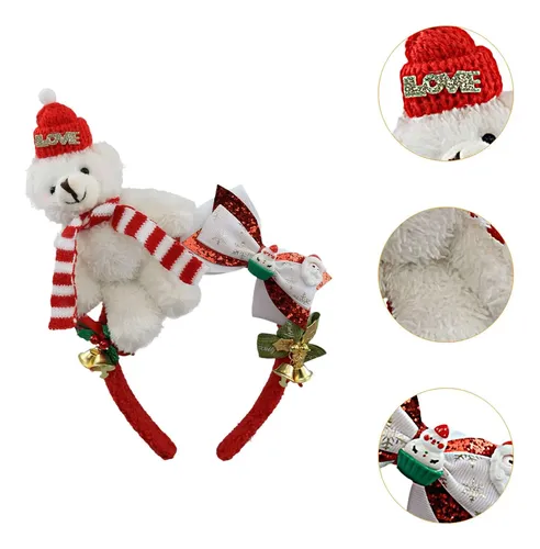 Aro De Pelo Con Forma De Oso Navideño Para Decoración De Dia