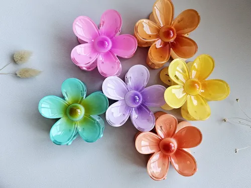 Broche Flor Hawaiana Hibiscus Colores Gancho Pelo Tendencia