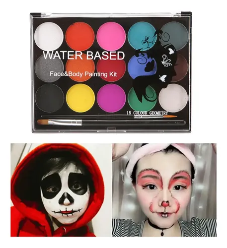 =2 Cajas De 15 Colores No Tóxicos Para Rostro Y Paleta De Ti