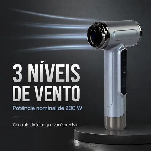 Secador De Pelo Inalámbrico Recargable Caliente Y Frío 200w