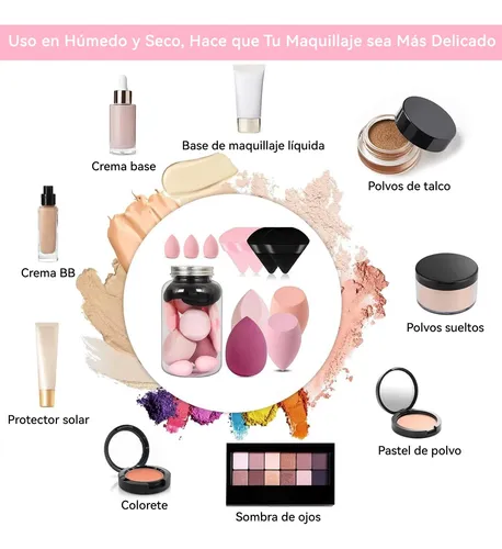 Set De 12 Esponjas Para Maquillaje, Beauty Blenders Y