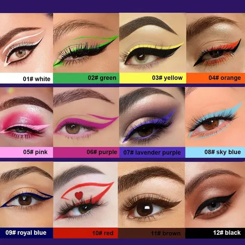 Eyeliner Lavanda Morado Evpct De Secado Rápido