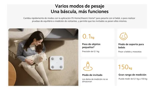 Balanza Xiaomi Mi Body Composition Scale S400 Bluetooth Medición de doble frecuencia 25 indicadores de salud hasta 150kg