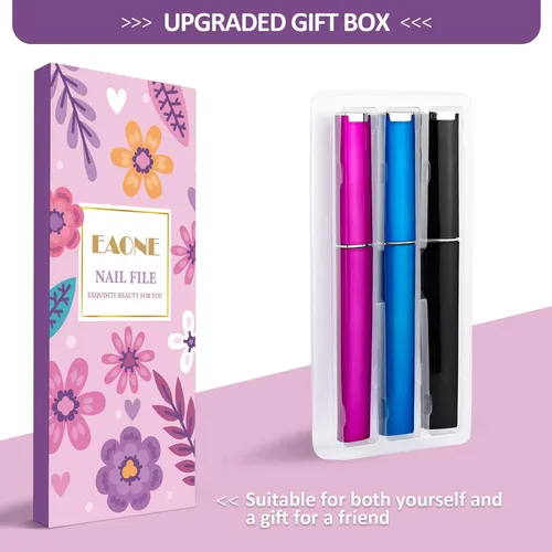 Eaone Lima De Vidrio Cristal Con Estuche 3 Pack