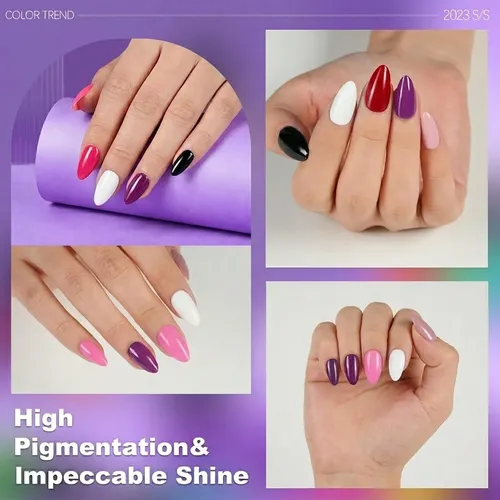 Set De 12 Esmaltes Misssix Con Base Y Top Coat