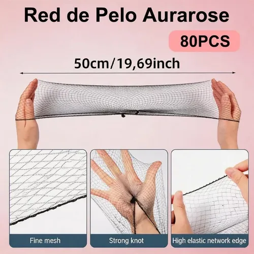 80 Mallas Elásticas Invisibles Para Cabello, Accesorio