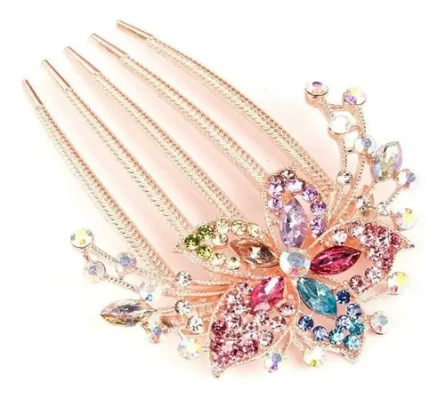 3 Horquillas Peine Cristal Diamantes Para Cabello De Boda
