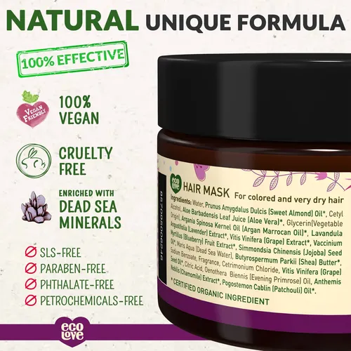 Mascarilla Capilar Ecolove Para Cabello Seco Y Dañado 350 Ml